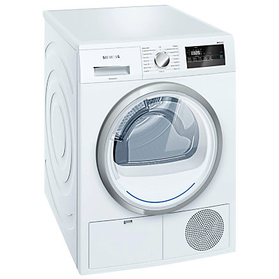 Siemens WT45N200GB Condenser Tumble Dryer, 8kg Load, B Energy Rating, White Siemens WT45N200GB Condenser Tumble Dryer, 8kg Load, B Energy Rating, White